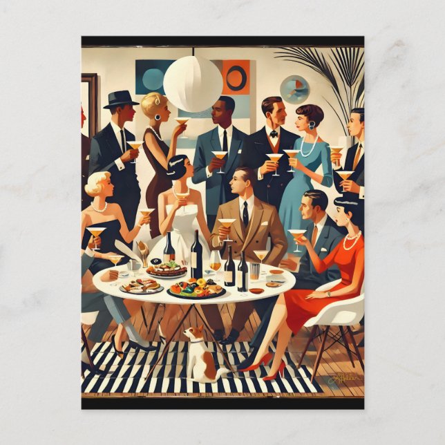 Postal Mid Century Modern The Martini Intellectuals  (Anverso)