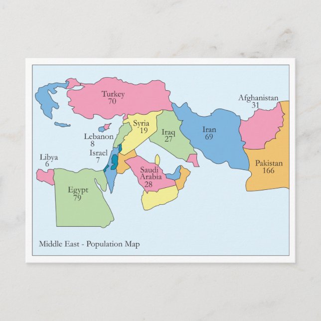 Postal Middle East Population Postcard (Anverso)
