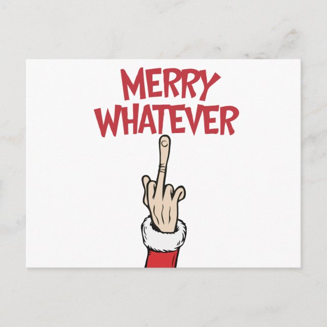 Postal Middle Finger Merry Whatever (Anverso)
