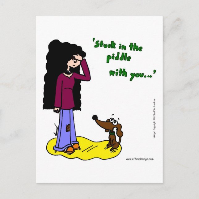 Postal Midge "Atrapado En El Piddle Contigo" (Anverso)