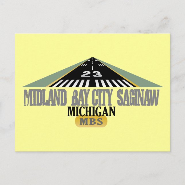 Postal Midland Bay City Saginaw MI - Aeropuerto (Anverso)