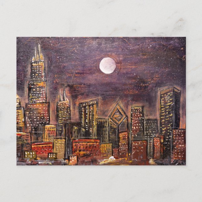 Postal Midnight Chicago © (Anverso)