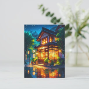 Postal Midnight Matcha – Acogedor Café Japonés Lofi