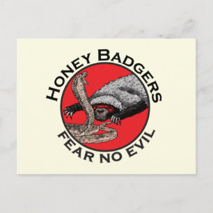 Postal Miedo a la maldad Badia Miel Badger Arte Animal Ro