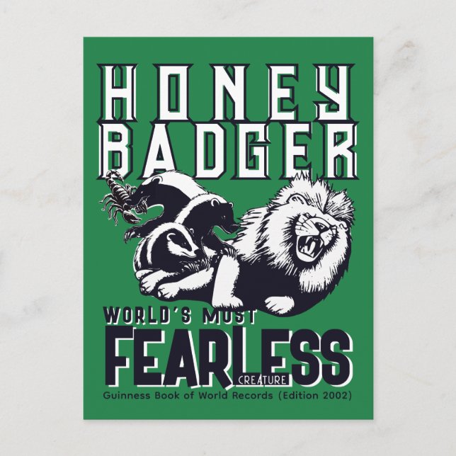 Postal Miel Badger sin miedo (Anverso)