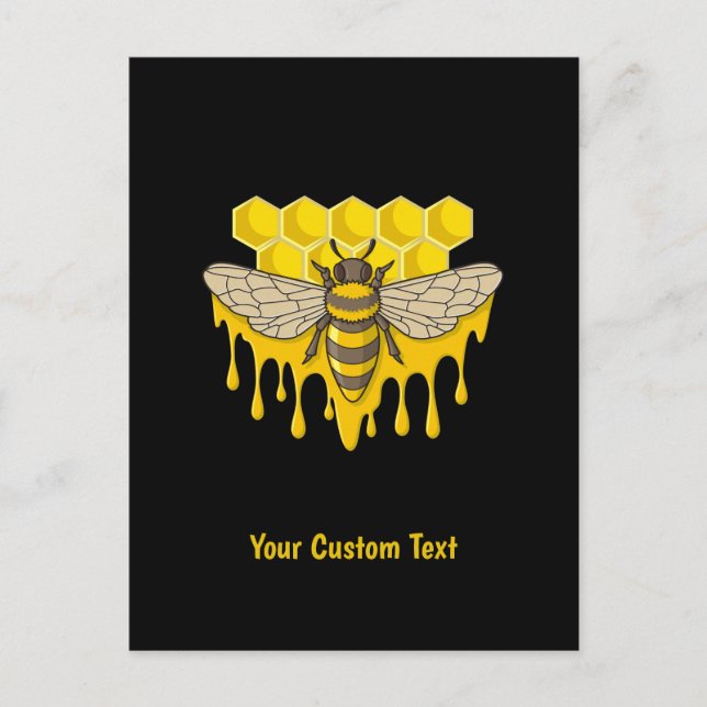 Postal Miel de Colmena de Abejas (Anverso)