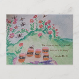 Postal Miel y abejas