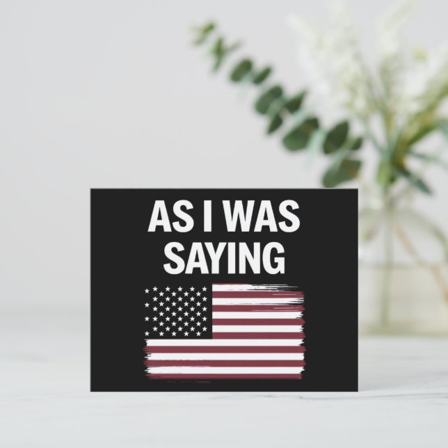 Postal Mientras Decía Divertido Trump Político 2024 (Anverso de pie)