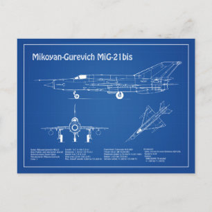 Postal MiG-21 bis - Planes de diseño de líneas aéreas AD