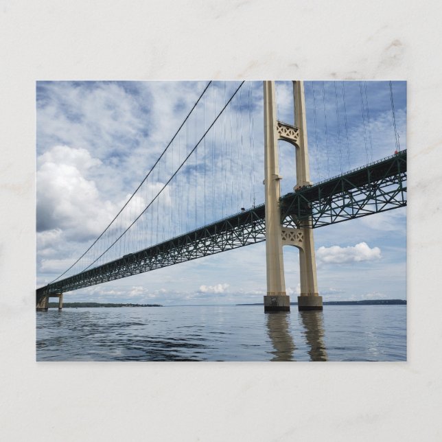 Postal Mighty Mac, Puente de Suspensión Mackinac, Michiga (Anverso)