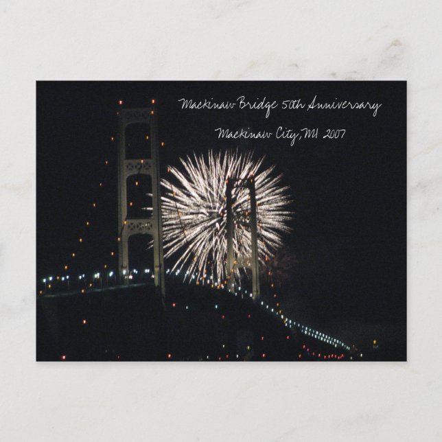 Postal MightyMac_05, 50 Aniversario del Puente Mackinaw . (Anverso)