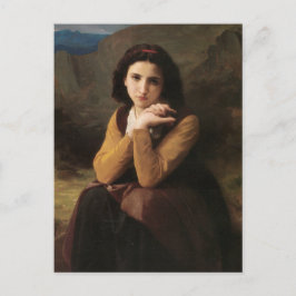 Postal Mignon (Chica joven dulce francés) (de Bouguereau)