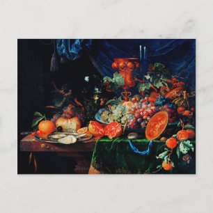 Postal Mignon - Frutos y ostras, pintura de arte fino