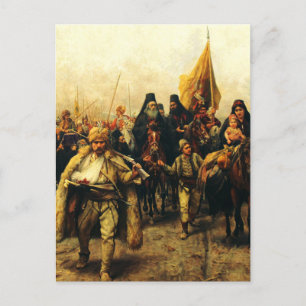 Postal Migración de los serbios por Paja Jovanovic Arte F