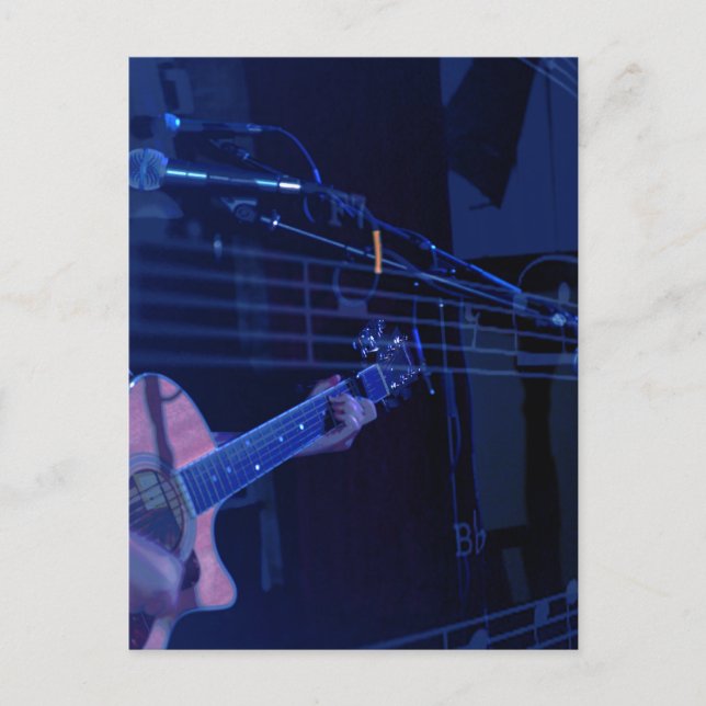 Postal Mike de música - 1ª versión (Anverso)