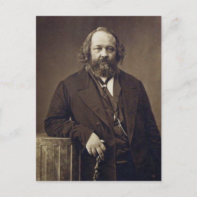 Postal Mikhail Bakunin ruso Anarchist por Nadar (Anverso)