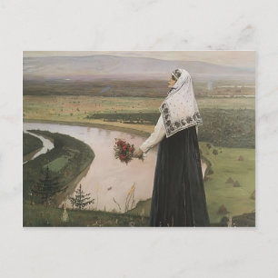 Postal Mikhail Nesterov- En las montañas