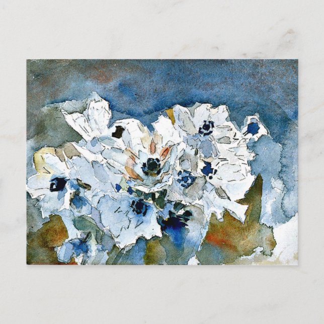Postal Mikhail Vrubel arte: Flores (Anverso)