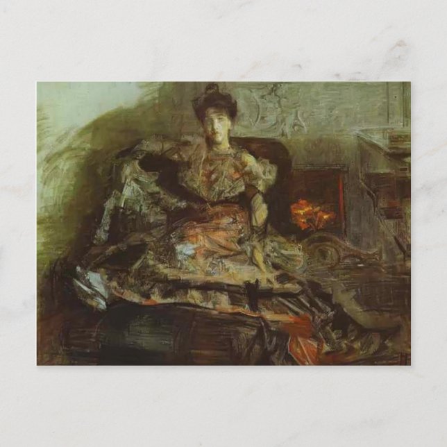 Postal Mikhail Vrubel- Retrato de Nadezhda Zabela (Anverso)