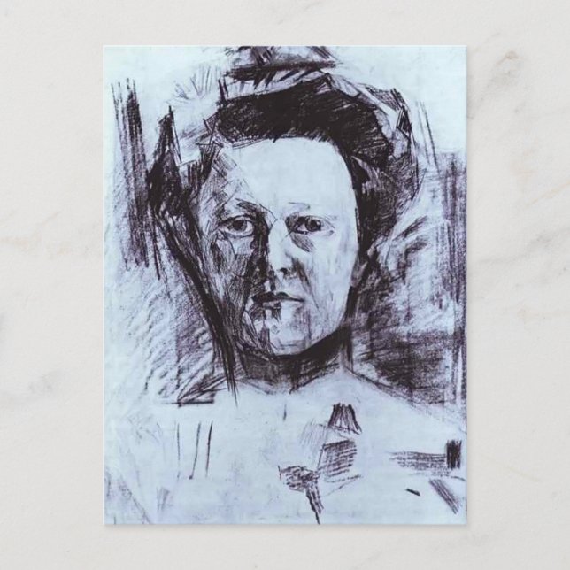 Postal Mikhail Vrubel - Retrato de Valentina Usoltseva (Anverso)