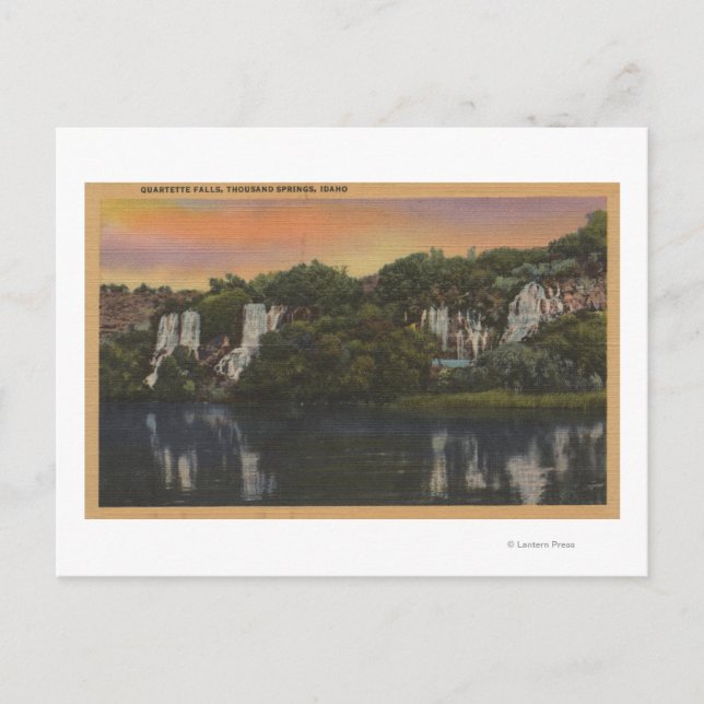 Postal Mil manantiales, vista IDV de las cataratas de Cua (Anverso)