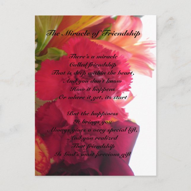 Postal Milagro de Amistad (Anverso)