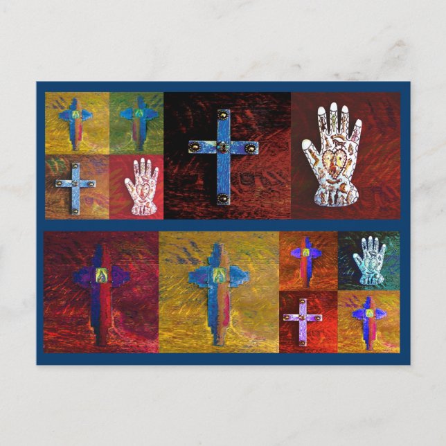 Postal Milagros (azul) (Anverso)