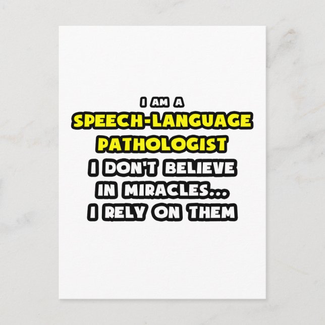 Postal Milagros y patólogos del lenguaje del habla (Anverso)