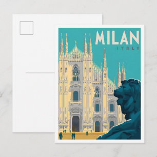Postal Milán Italia Arte Vintage Viajes