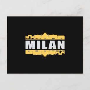 Postal Milán Italia City Skyline Cityscape Funny Gift