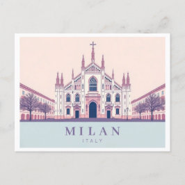 Postal Milan Italia Duomo di Milano Pastel Travel
