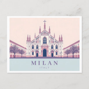 Postal Milan Italia Duomo di Milano Pastel Travel