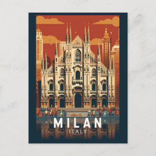 Postal Milán Italia Duomo di Milano Viaje Arte Vintage