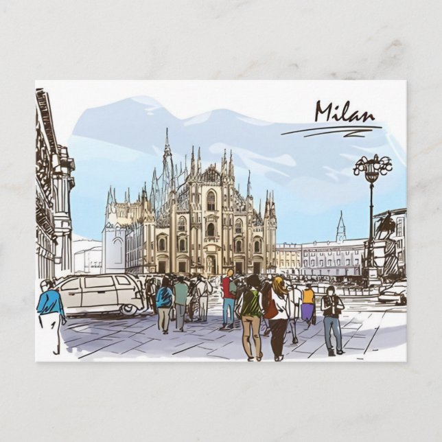 Postal Milán Italia Duomo di Milano Viaje Arte Vintage (Anverso)