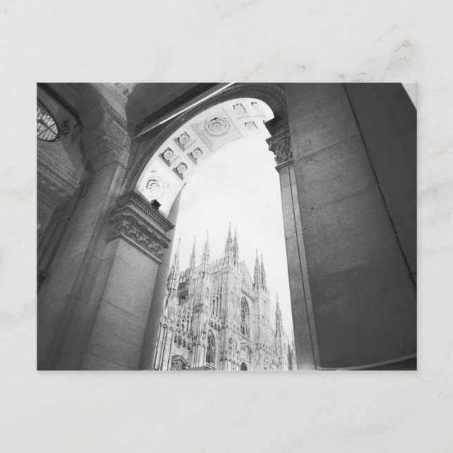 Postal Milán Italia, Galleria Vista del Duomo (Anverso)