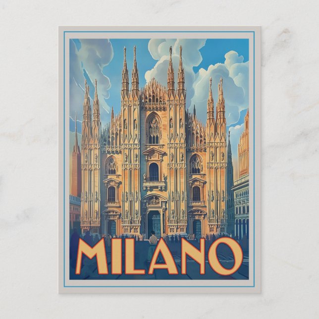 Postal Milán, Italia retro (Anverso)