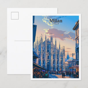 Postal Milán Italia Viajes de arte