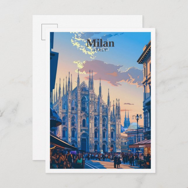 Postal Milán Italia Viajes de arte (Anverso / Reverso)
