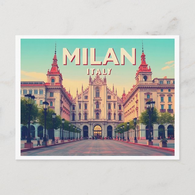 POSTAL MILAN ITALY VINTAGE (Anverso)