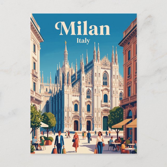 Postal Milán, Lombardía, Italia (Anverso)