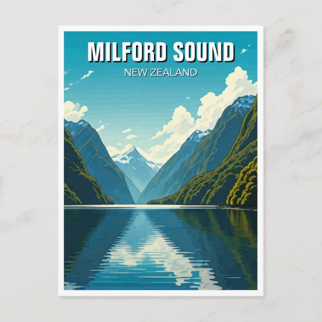 Postal Milford Sound Nueva Zelanda (Anverso)