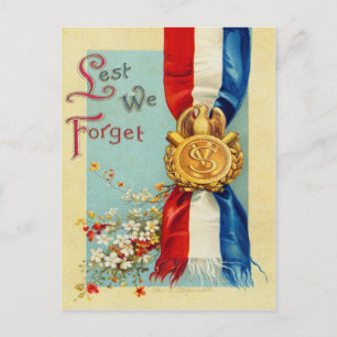 Postal militar patriótica estadounidense vintage