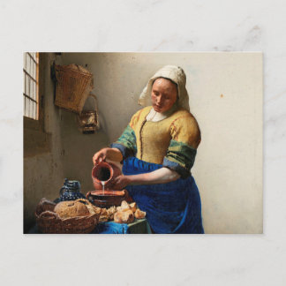 Postal Milkmaid Kitchen Maid por Johannes Vermeer