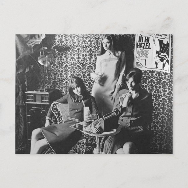 Postal Milkshake girls Vintage Card (Anverso)