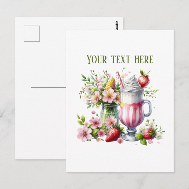Postal Milkshake ice cream add message business name (Anverso / Reverso)