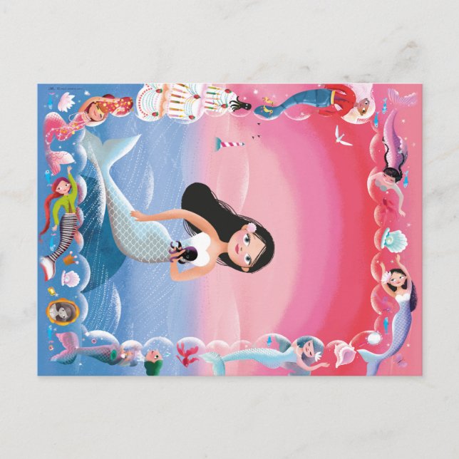 Postal Milla, el ilustracion de la sirena (Anverso)