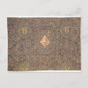 Postal Mille fleurs con el escudo de armas de