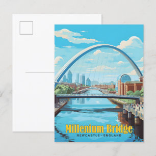 Postal Millenium Bridge Newcastle England Vintage Travel