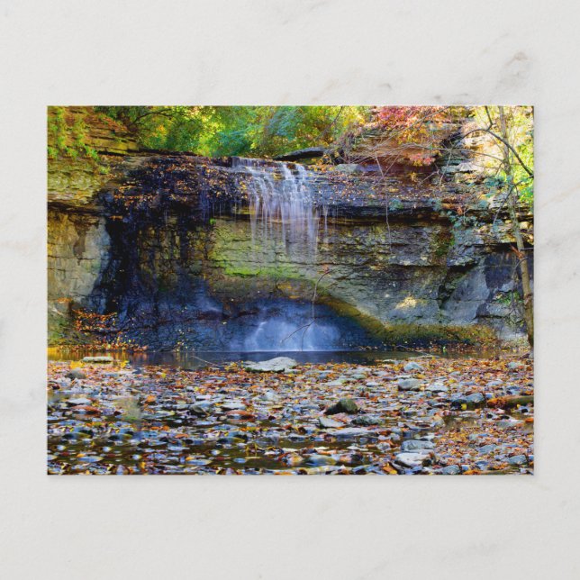 Postal Millikin Falls in Autumn, Columbus, Ohio (Anverso)