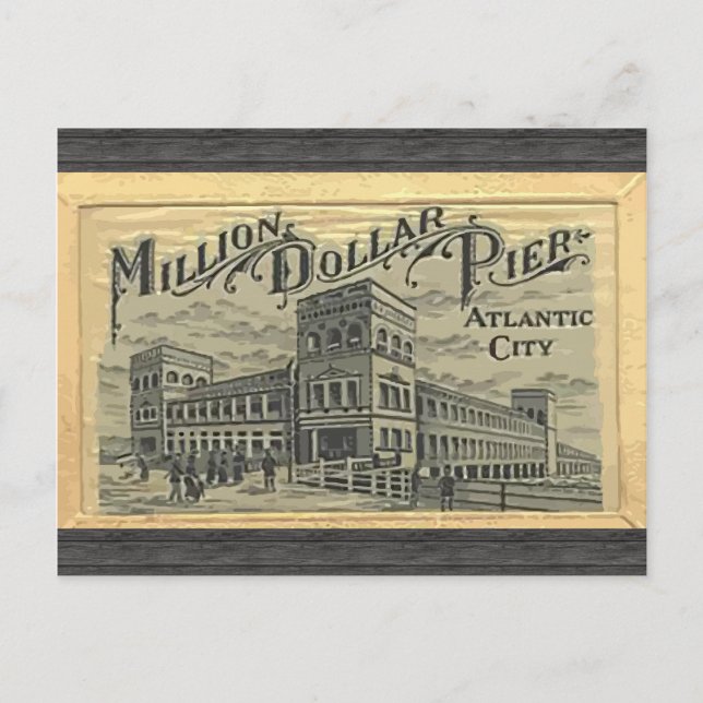 Postal Millón de Dólares Pier Atlantic City, Vintage (Anverso)